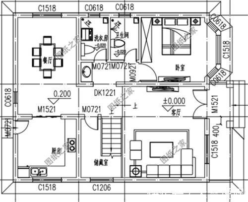 户型图|农村小户型自建房设计图，第3套进深8米，造价十万左右