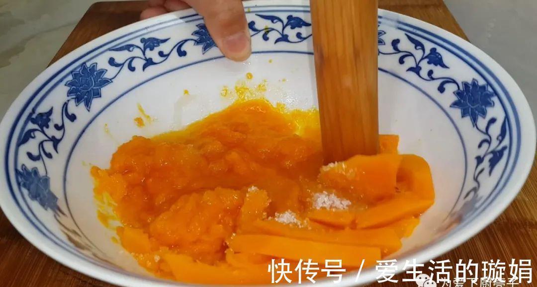 擀杖|南瓜丸子做法,锅里一炸,劲道又拉丝有弹性,出锅全家都抢着吃