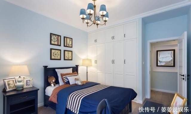 装修|160㎡清新蓝绿的美式装修，温馨三居室，是家的感觉