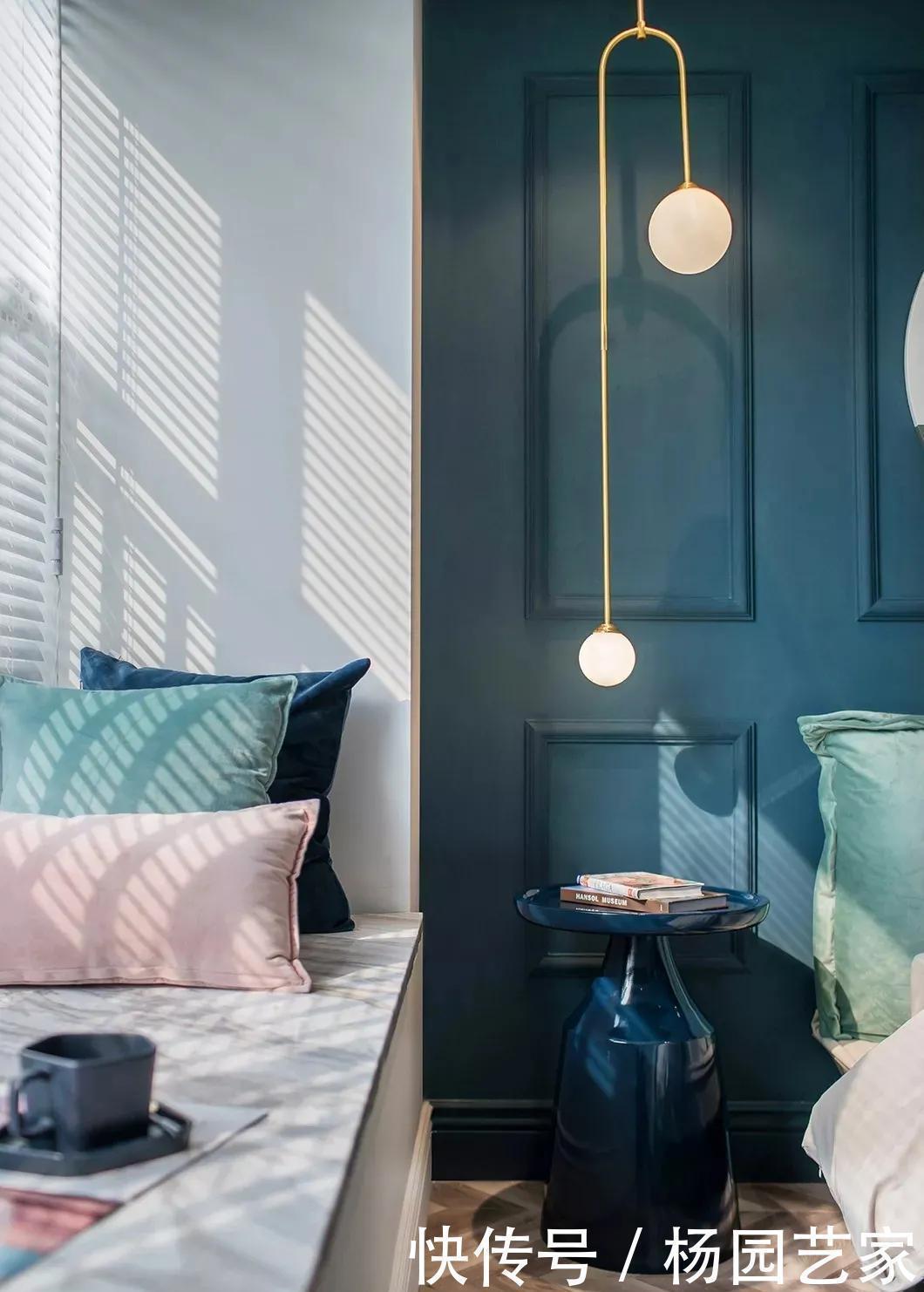 齐家栗子|89㎡现代轻奢风格新房装修,粉+蓝拼色背景墙惊艳!