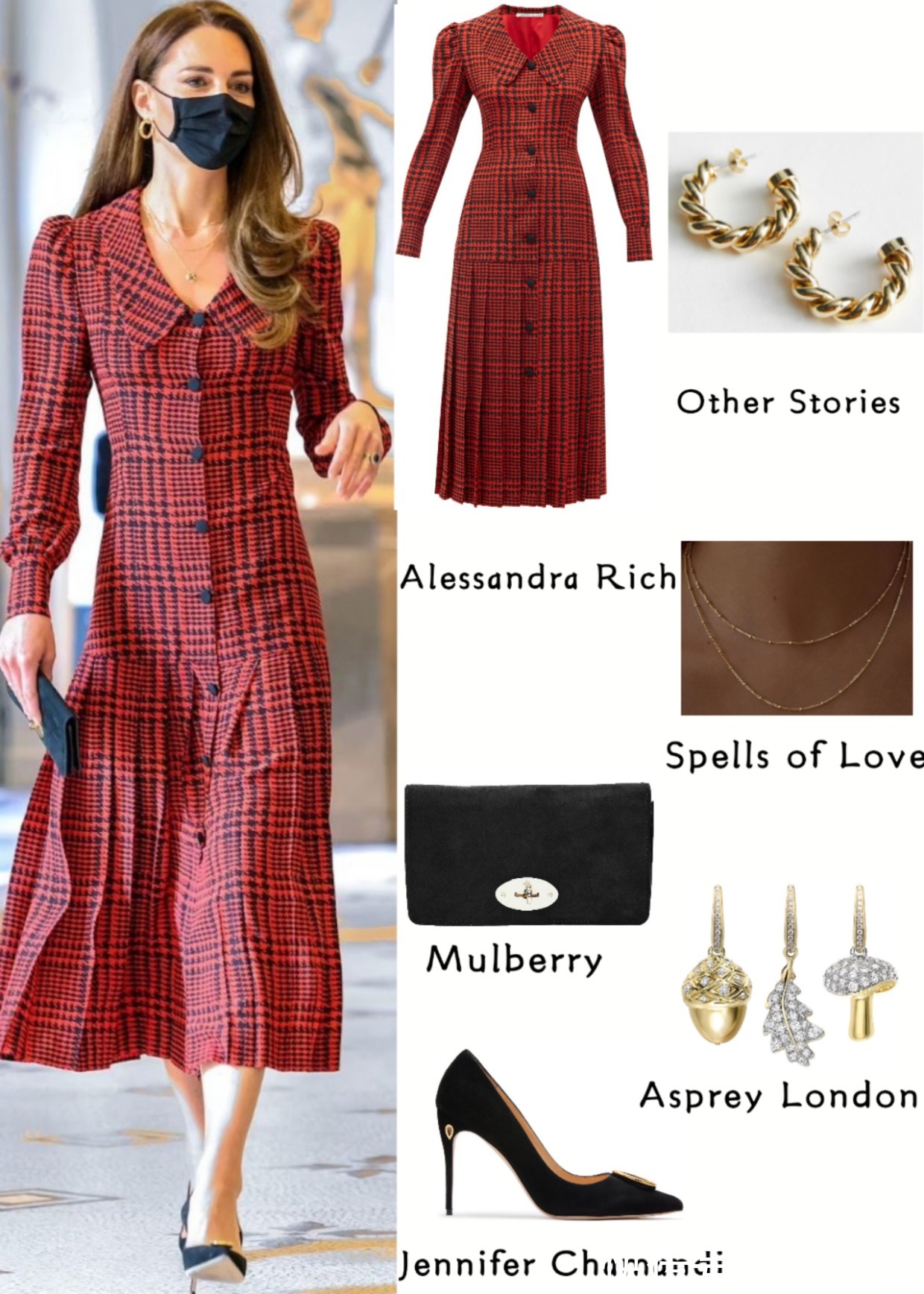 时髦|凯特王妃真是优雅的代表,穿格纹连衣裙配长卷发,十分气质又显贵