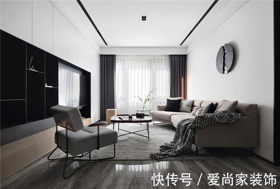 140㎡三居室现代风,无主灯设计的灰白相间更简约优雅|爱尚家装饰室内装修 | 简约