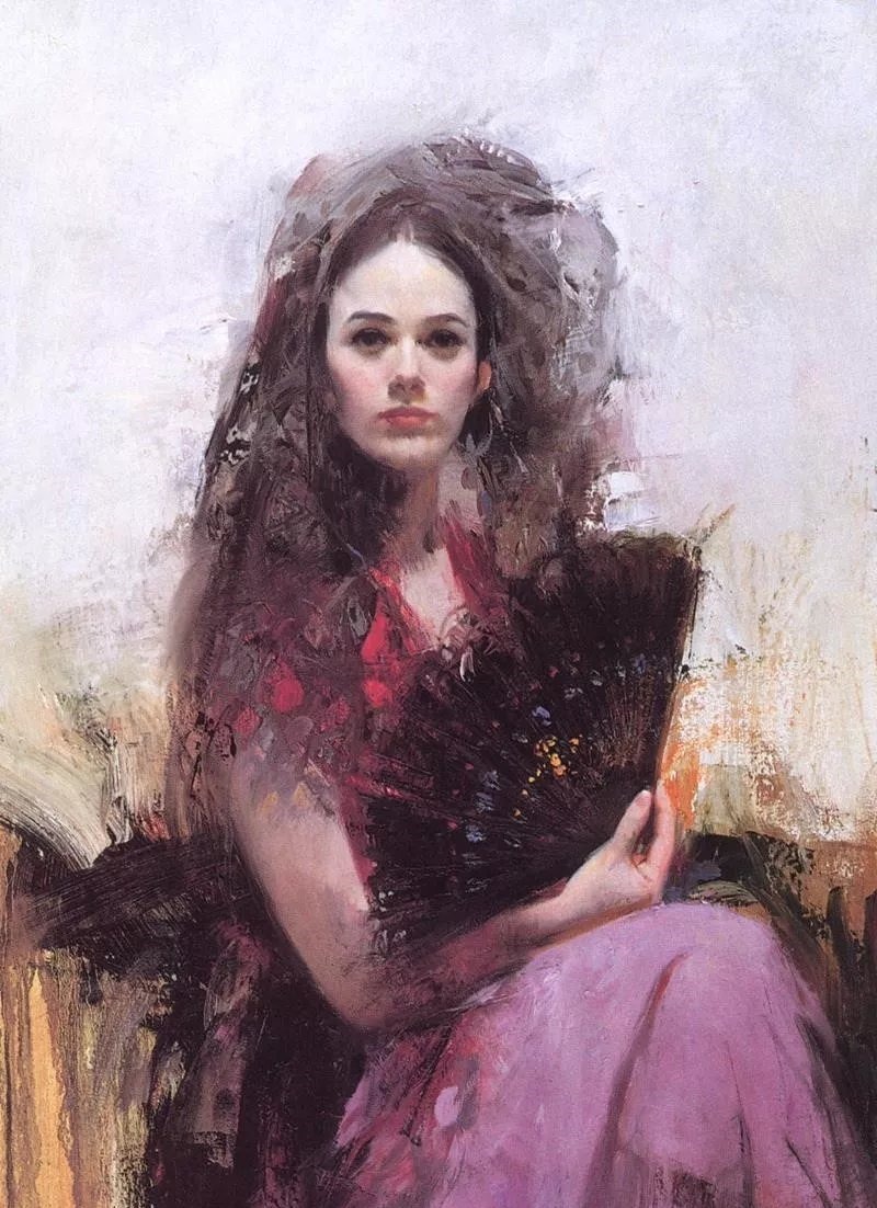 人物#皮诺德埃尼的油画人物，色彩斑斓，动静结合，光彩照人