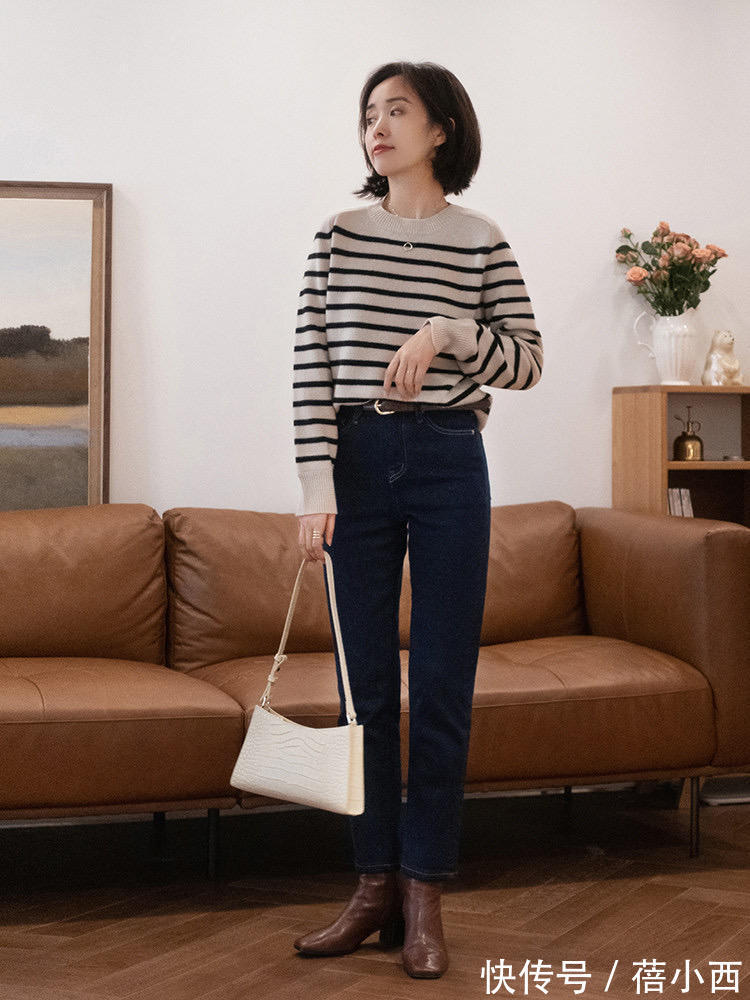 毛衣|冬天还是穿“毛衣”最百搭,选这4款搭配阔腿裤、半身裙,真高级