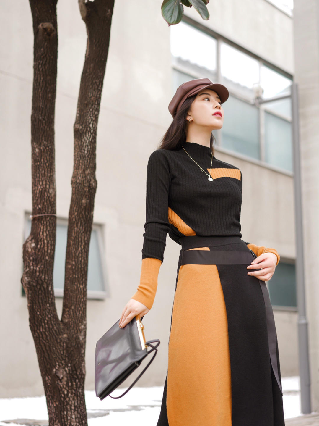 黑色|不会穿没关系,这4组“针织套装”的搭配经验分享给你,太优雅了