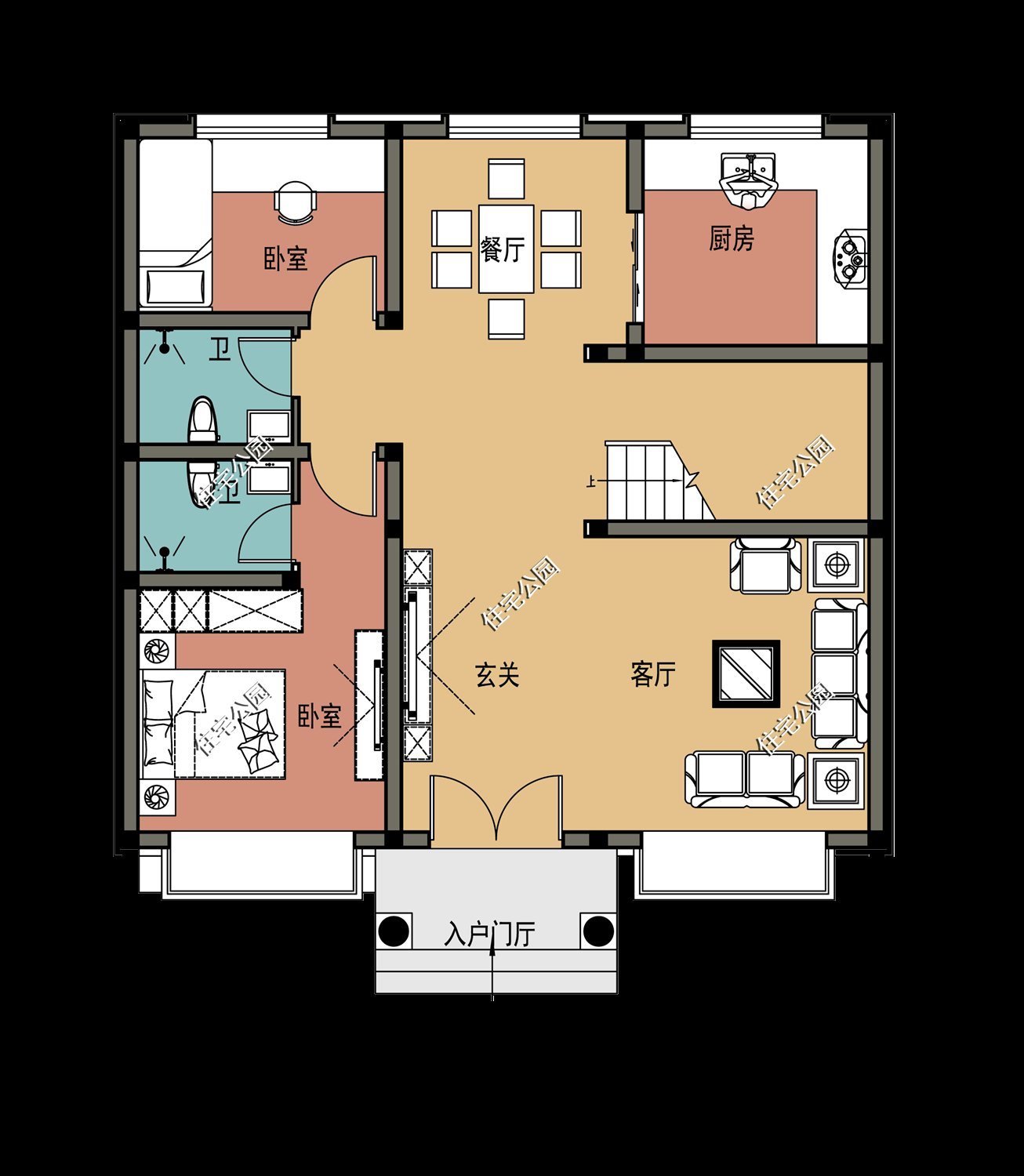 戶型|農村建房想省錢?看看這10套平屋頂戶型,20來萬就能建好