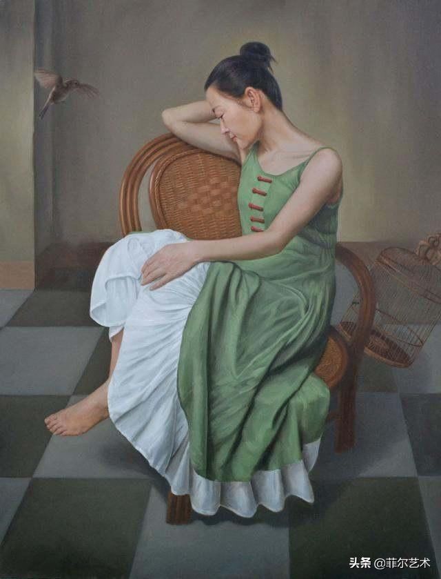 山东艺术学院#青年艺术家人体油画中的性感女郎,即逼真又写实