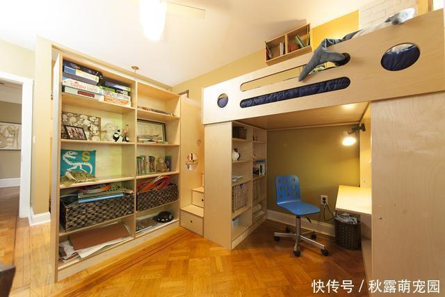 二胎家庭|越来越多二胎家庭都不做上下铺了!书架当隔断,一儿一女一人一间