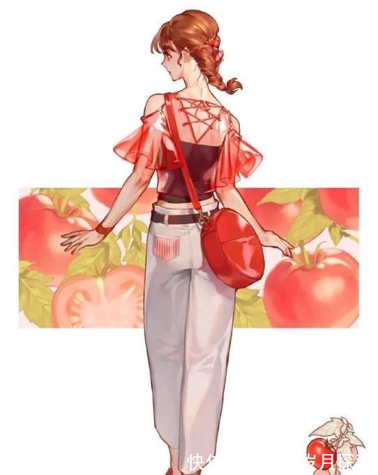 猕猴桃&外国画师绘制水果少女,小番茄变活力女生,草莓是可爱萌妹!