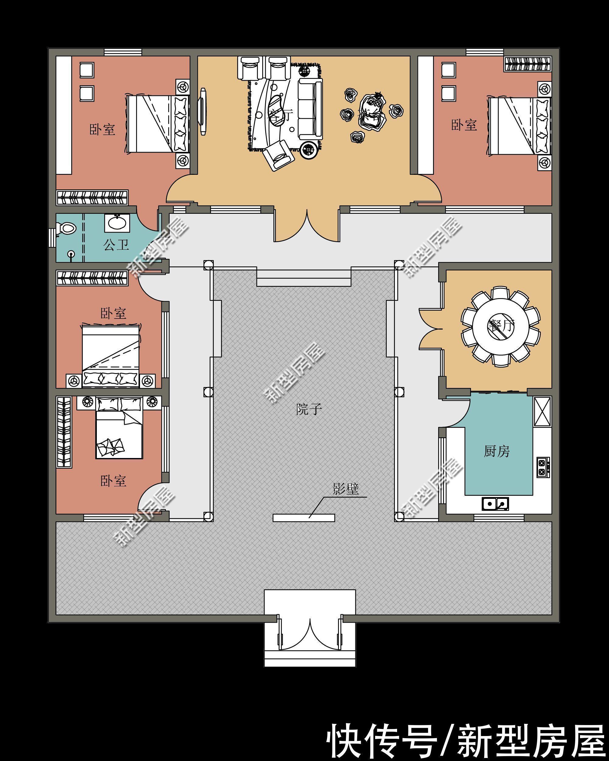 建筑|农村别墅不是越高越好,分享10套一层户型图纸,父母看了一定喜欢
