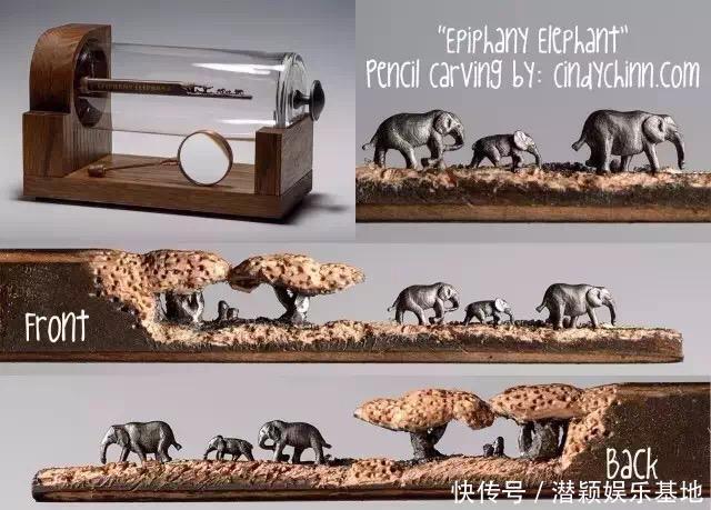 美国艺术家 Cindy Chinn 在铅笔上微雕艺术的作品