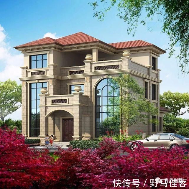 露台|12米×17米豪华欧式别墅，大露台6卧室带堂屋，满足你的需求