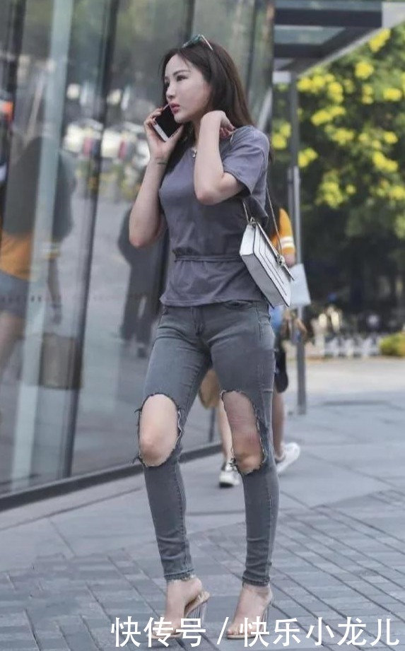  寒腿|阿姨穿破洞牛仔裤，破洞越磨越大，不怕老寒腿？