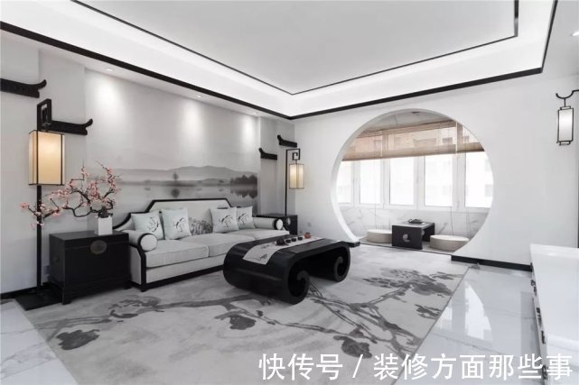 中式|140平黑白色的新中式设计,让人看到生活本有的明媚
