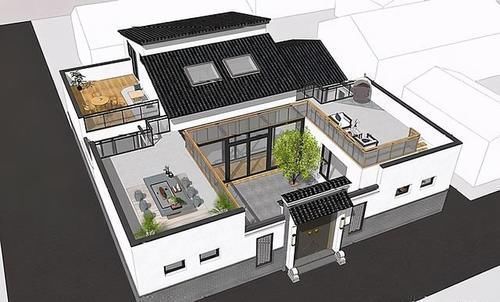 新中式|为了父母,他拆掉老宅,建造236㎡别墅,屋顶露台太美了