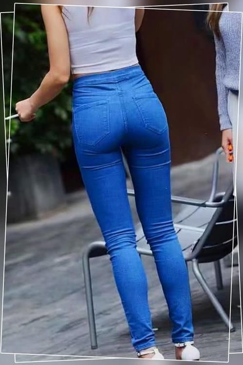 紧身裤 牛仔裤时尚小清新，穿出性感身材，轻松穿出蜜桃臀