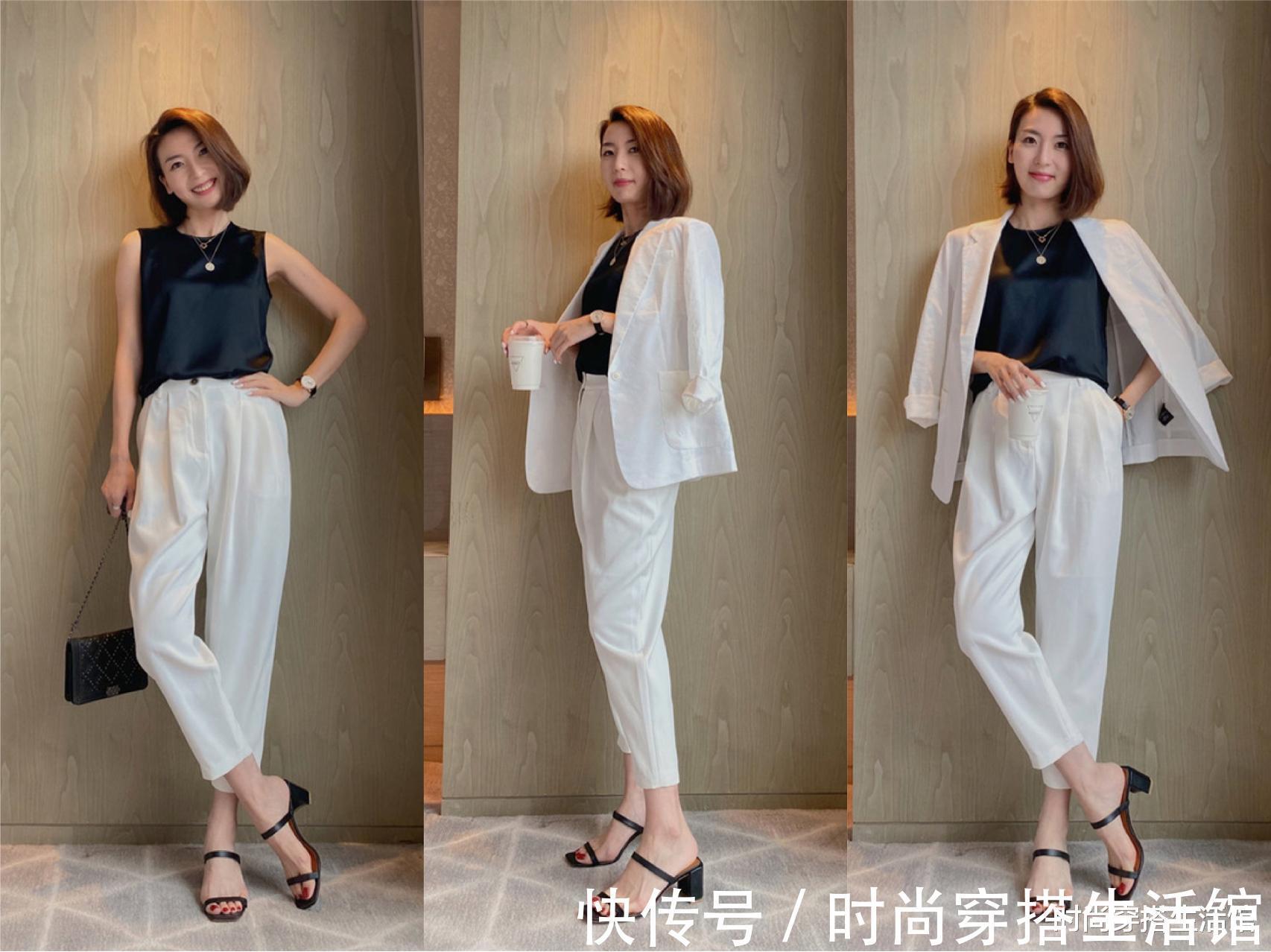 裤子|过40岁的女人,白裤子不可乱穿,掌握这4个细节轻松穿出高级感