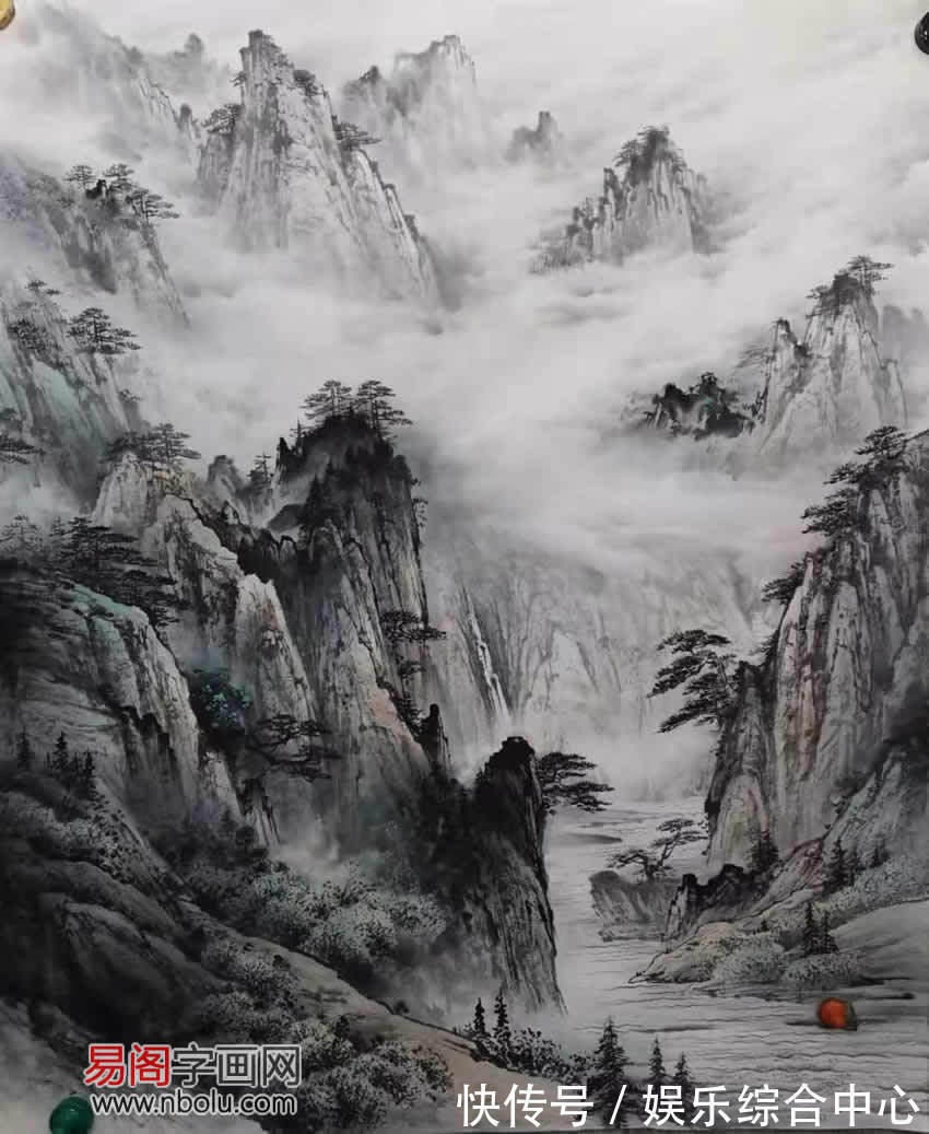 墨彩@梁海波山水画:墨彩相融,光彩有致