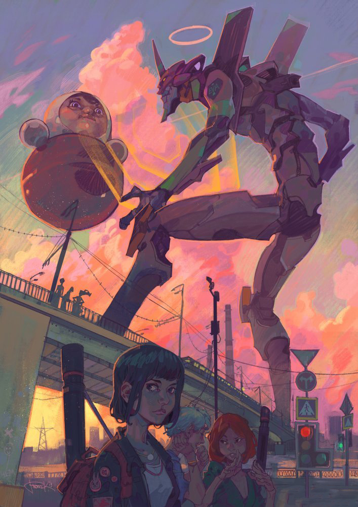 插画@耐人寻味的浮生绘影,充满强烈的美漫元素,有着吸引人的魄力