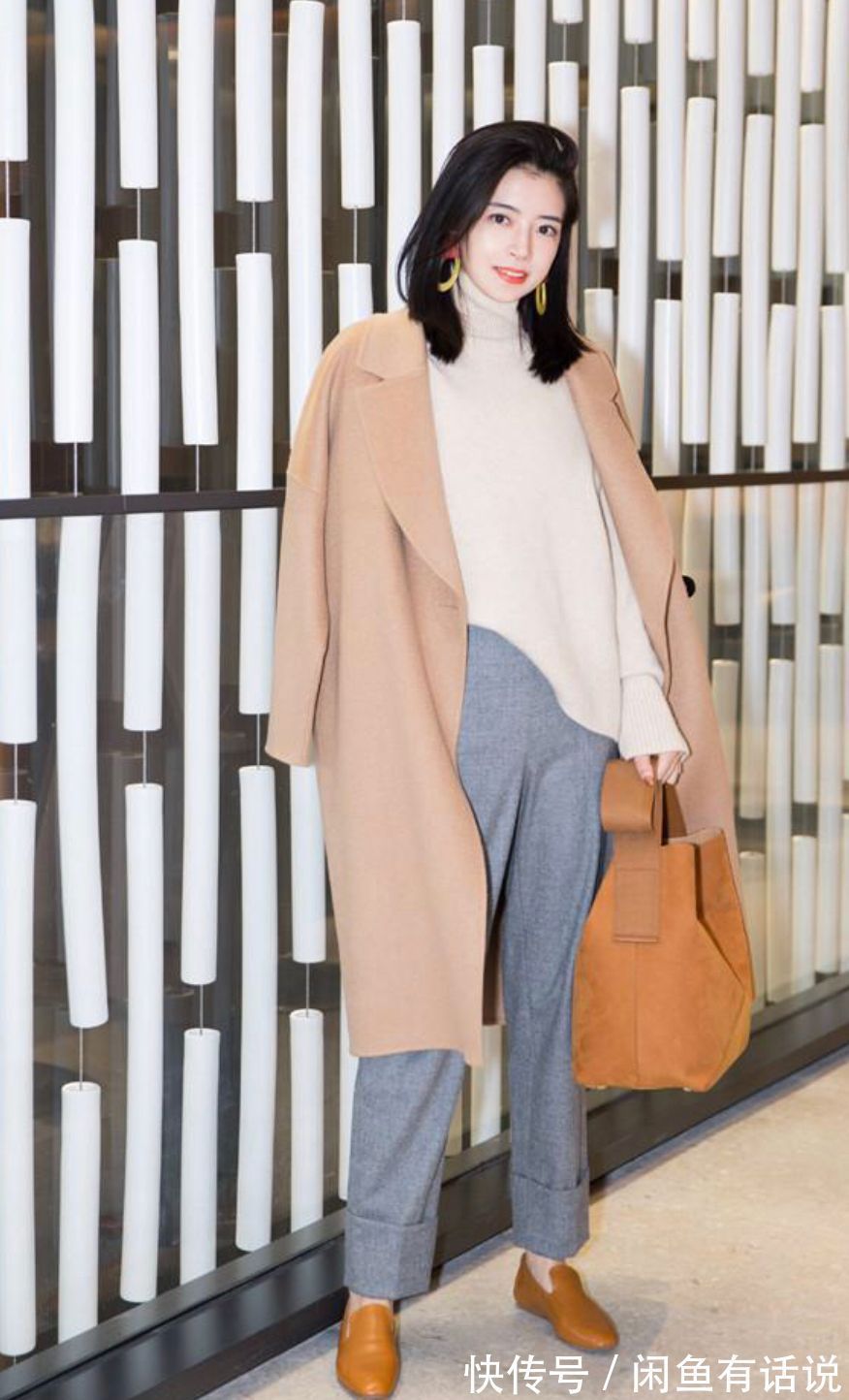 风衣 春天选对打底衫很重要,看三木母女就知道,配西装风衣都更精致