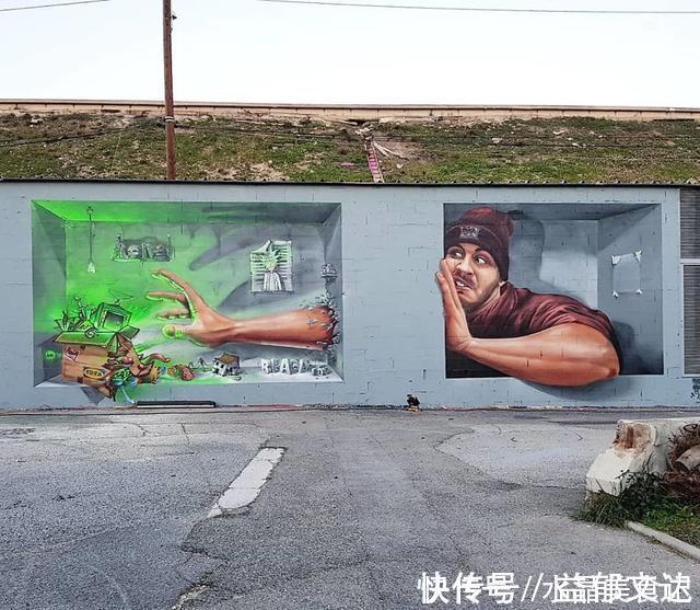 街头艺术|令人惊叹的3D绘画,一个油罐凭空消失了,路过的动物还以为是真的