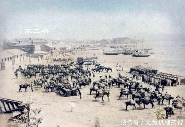 清军|上色老照片:甲午战争中的真实场面,被攻陷的清军阵地一片狼藉