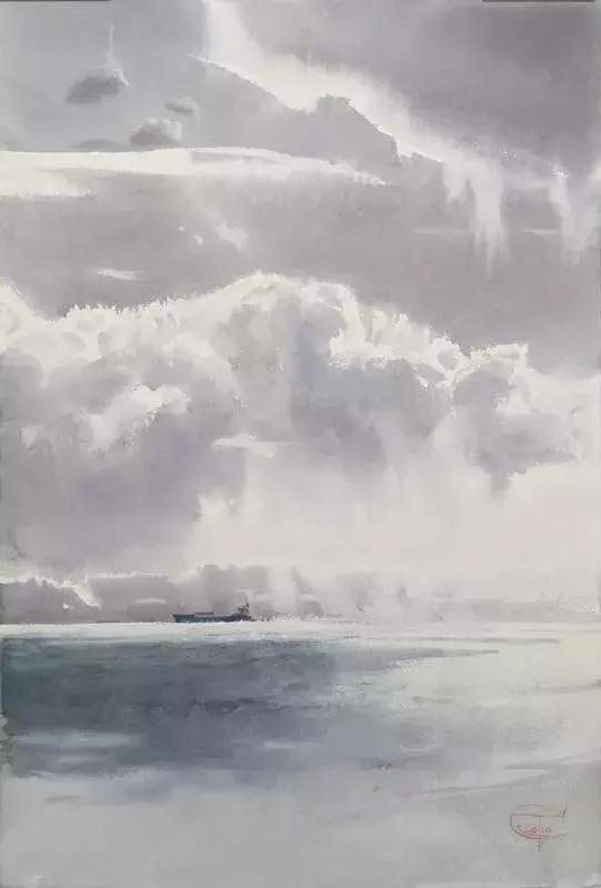 谢尔盖#彩云逐日:谢尔盖笔下的宁静、缥缈,通透与丰富的想象空间