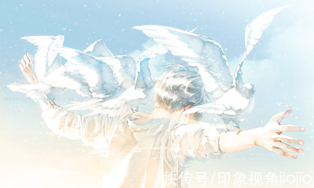 光影！光影中的美少年插画，淡淡的色彩表达颇具美感