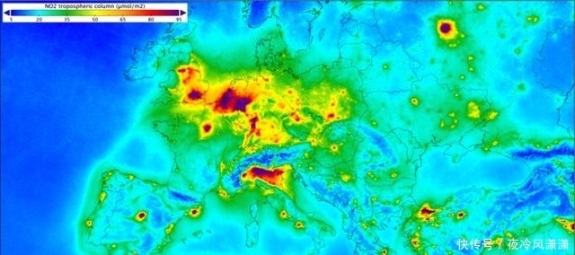 n卫星绘制全球二氧化氮!德国英国一片“紫红”,中国比日本占比大