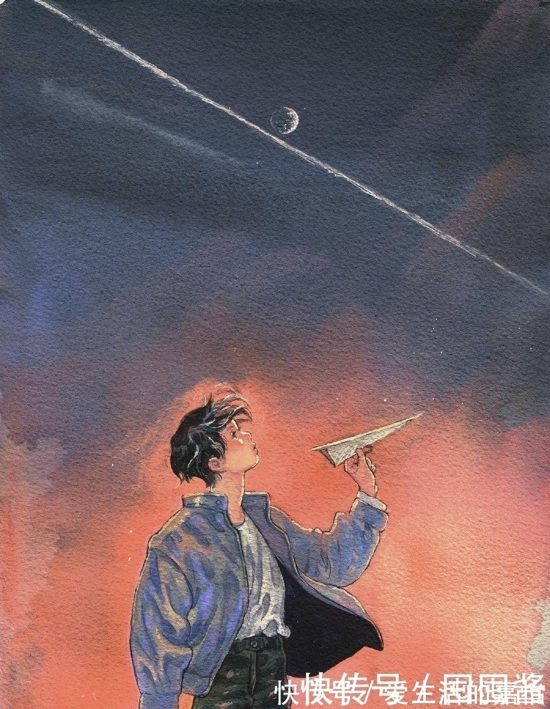 jiojio!看她画水彩都好治愈,她的插画人物随意、慵懒