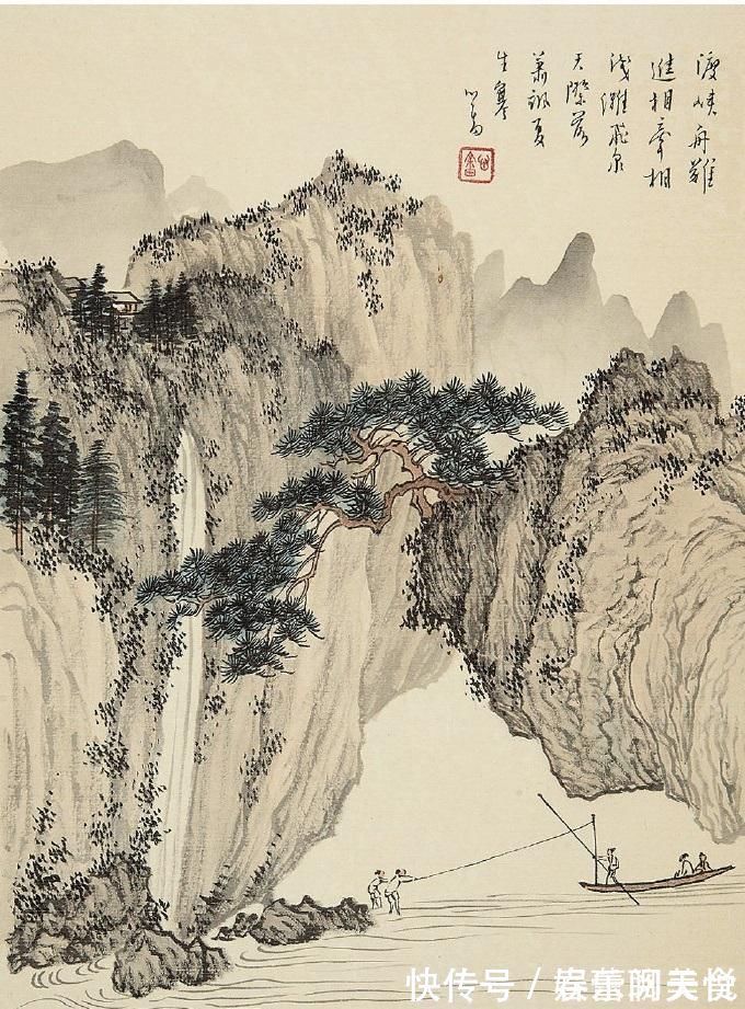 浅绛@溥儒绘画大器晚成,寄情山水有画必有诗,风格不输张大千