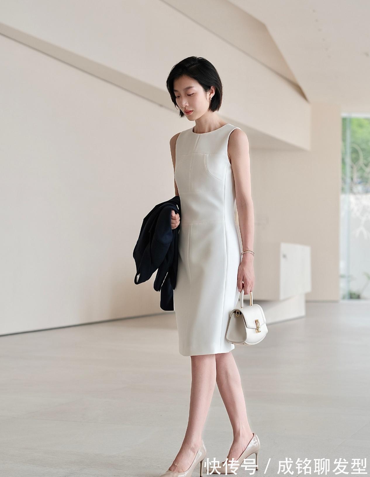 深色|上班族要美得高级，记住“连衣裙+尖头鞋”搭配公式，优雅又得体