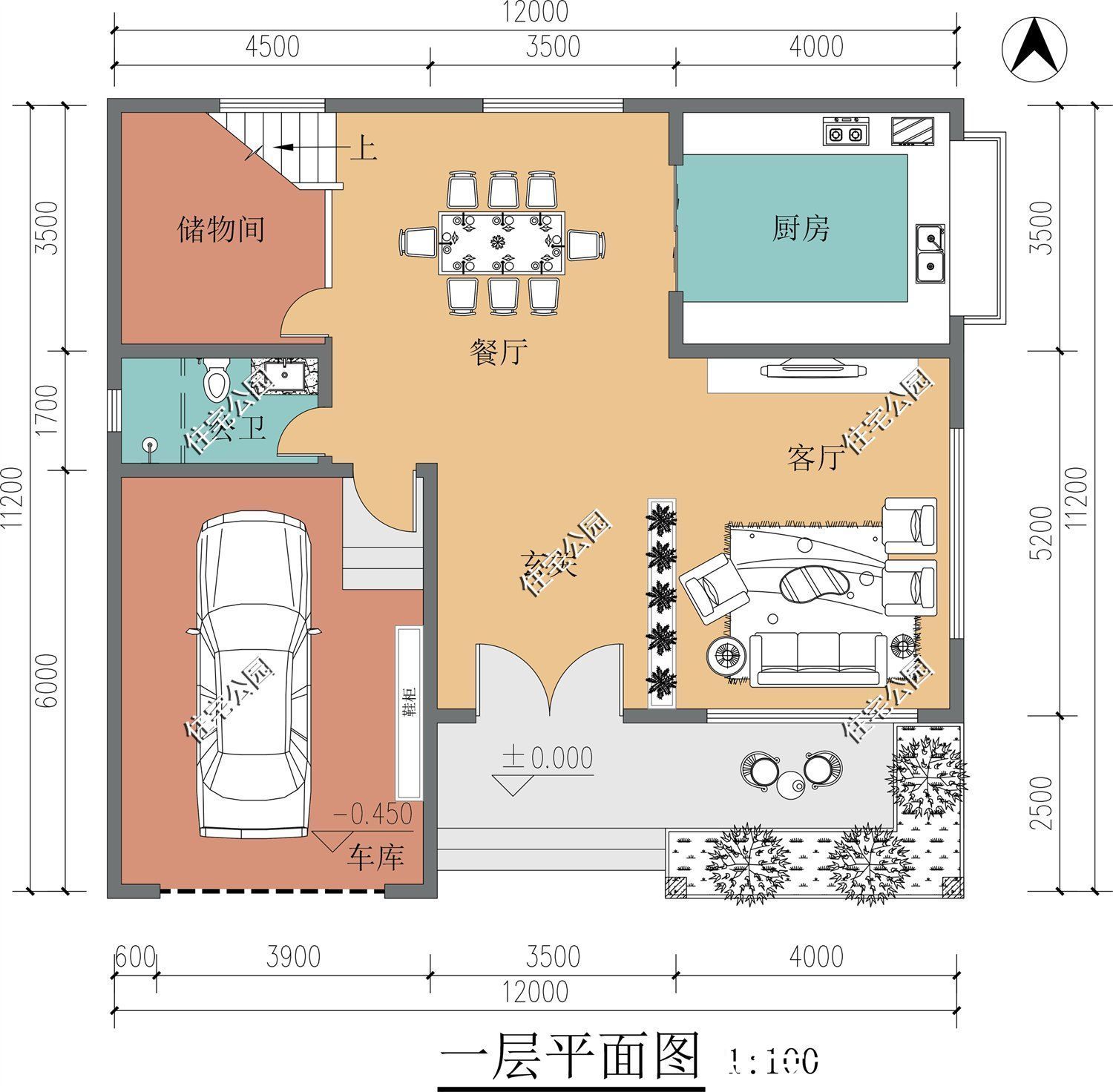 车库|备受农村人喜欢的现代别墅，挑空客厅配大露台，38万的造价就能盖