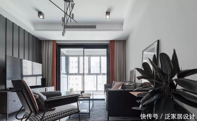 背景墙|94平现代三室，半开放式厨房、书房，让居室互通互透，共享光线