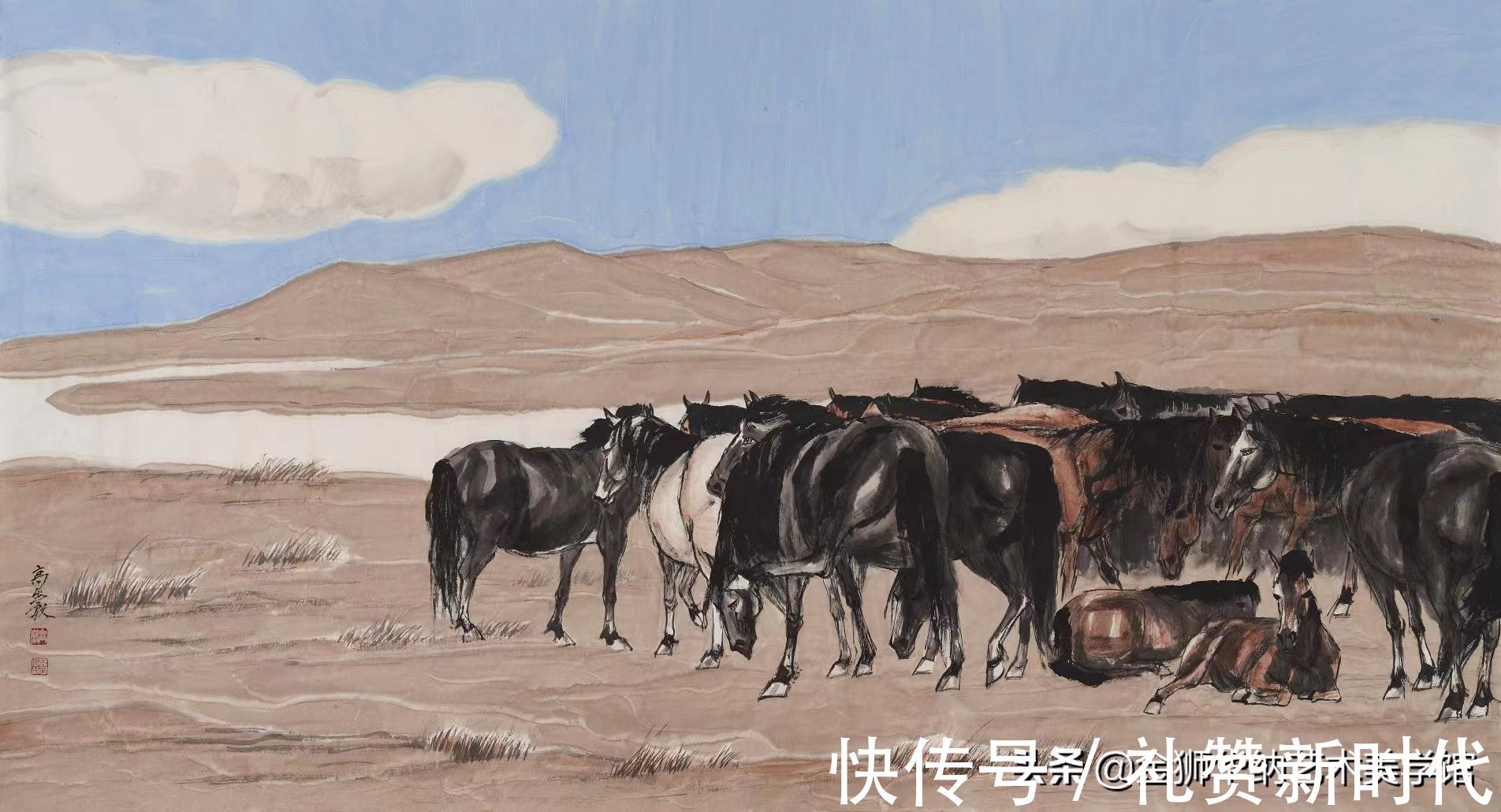 美術展#西部風情:畫家高巖先生駿馬系列繪畫藝術賞析