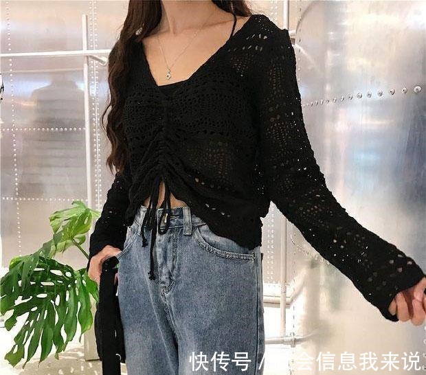 气质 秋季日常穿搭,气质镂空针织衫,更加迷人!