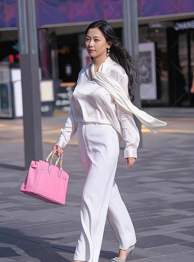 简洁的白色职业套装，端庄又大气，尽显知性美感