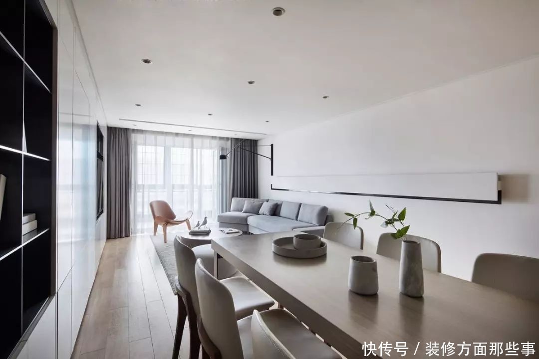 装修|72㎡简约小户型装修,客餐厅整体柜设计绝了!