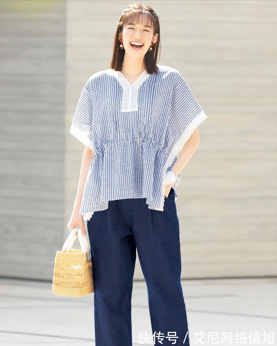 印花|凭什么她穿“大阔腿裤”美成画？日系文艺派的疗愈穿搭，从没失望
