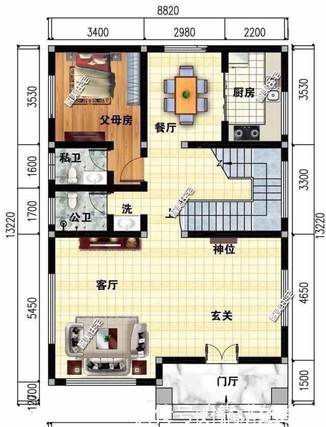 红面砖|小面宽设计的农村别墅,红面砖装饰不显俗气,造价30万每栋!