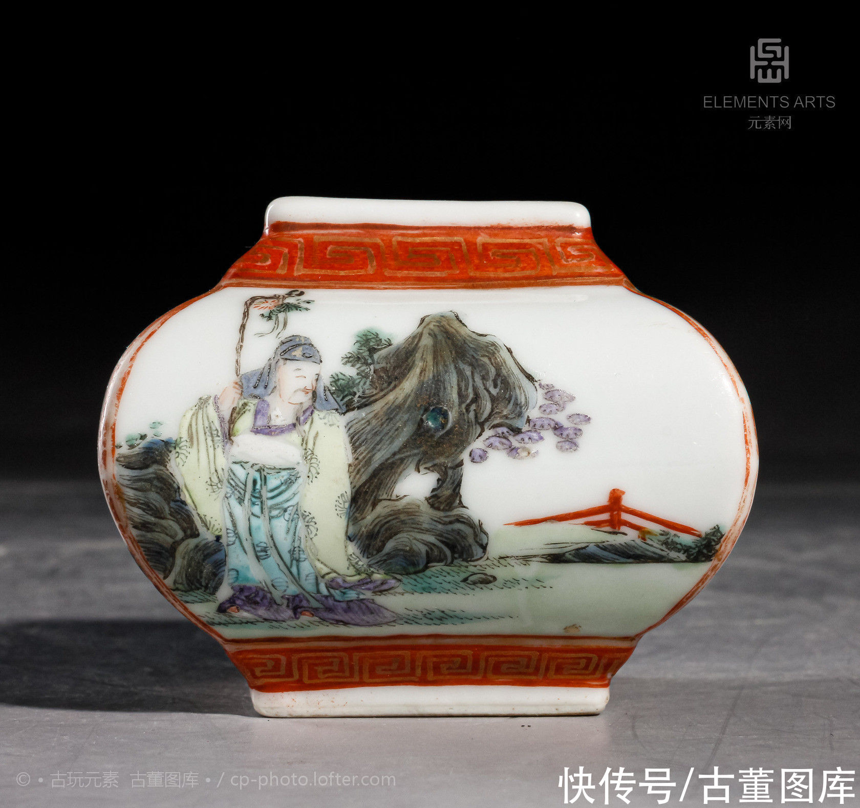  民国|民国四爱图新粉彩水盂