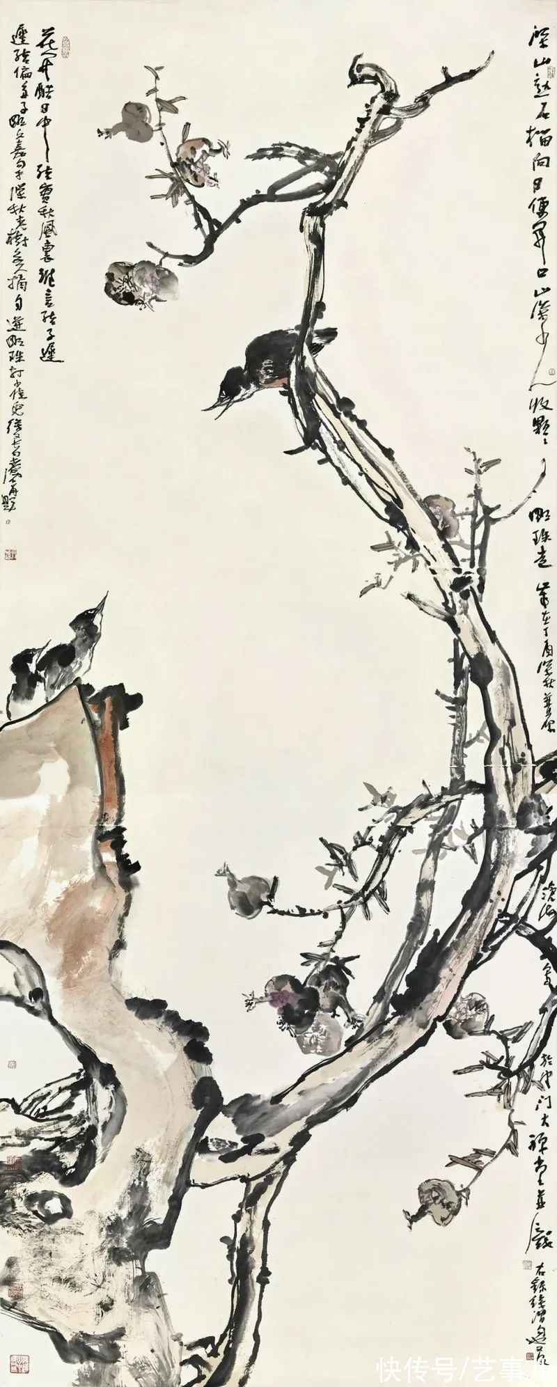 教授!尹沧海教授石榴作品欣赏:清简空灵 独出机杼