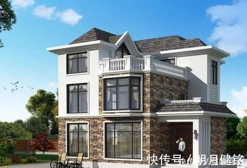 面宽|农村自建三层别墅,面宽仅11米,7室1厅带书房,占地面积小也能建好房