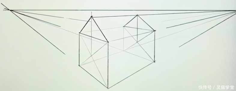 顶部|如何用两点透视绘制屋顶和屋顶?两点透视绘制屋顶和屋顶基本方法