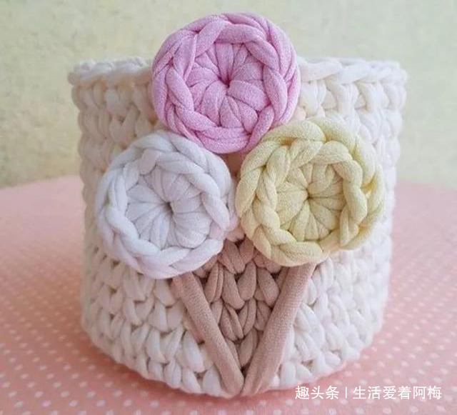 布条这样钩织，快速变收纳筐，放家里不好用吗DIY编织附教程