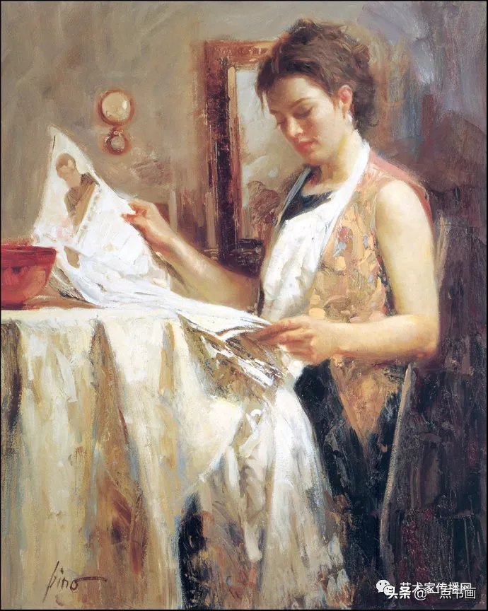 油画!皮诺德埃尼的油画人物,色彩斑斓,动静结合,光彩照人