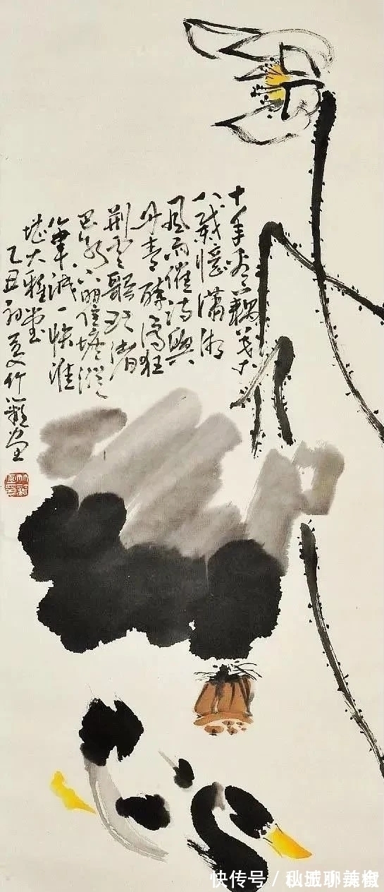 花鸟画@如果画画有“王”,他便是现代画鸭的一代“鸭王”|孙竹篱花鸟画