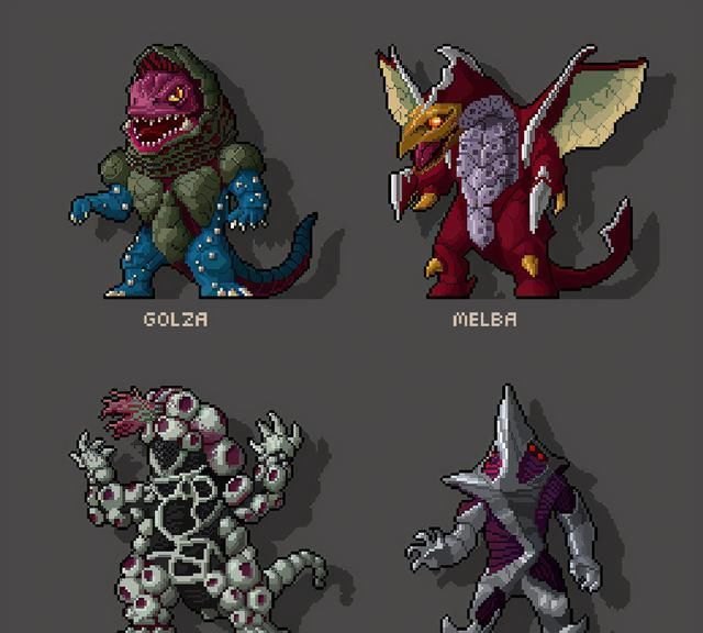 像素|迪迦奥特曼、怪兽像素化插画合集