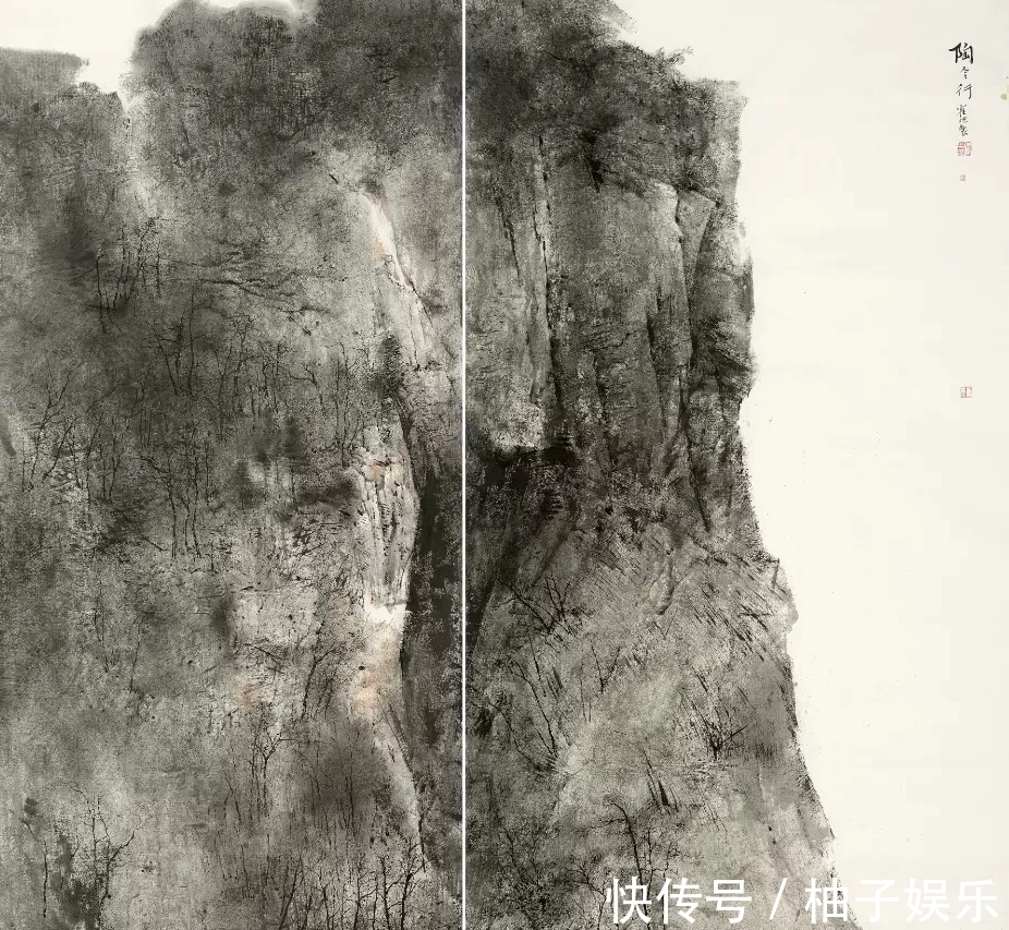 水墨&构成的画面很打眼！霍彪水墨山水画