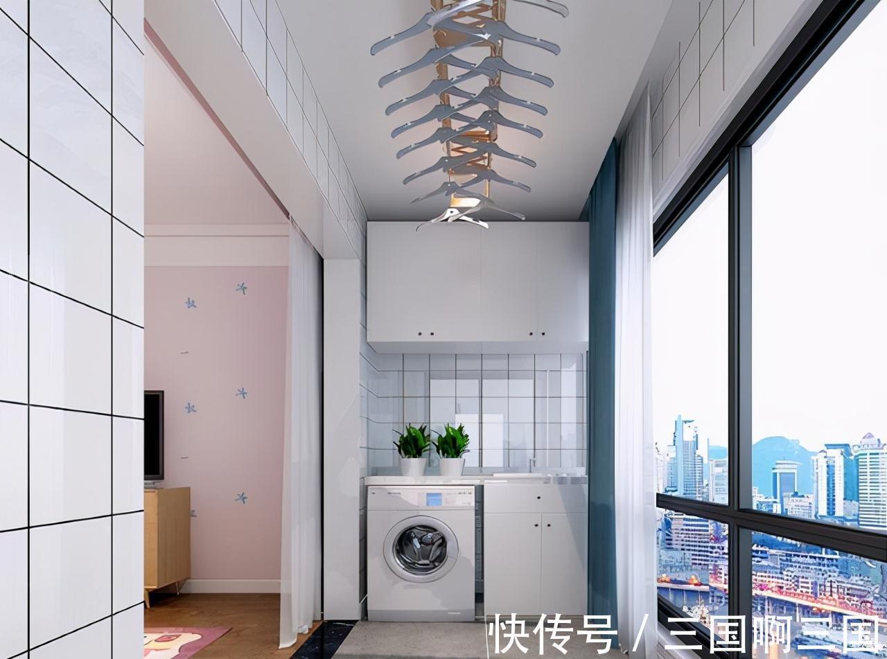 一体化|客厅阳台一体化后，怎么晾晒衣服？学学这5个设计，巧妙化解尴尬